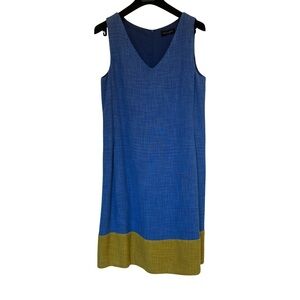 Blue and Green Sleeveless Dress